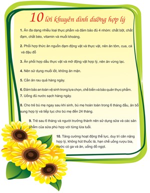 10 Lời khuyên dinh dưỡng hợp lý